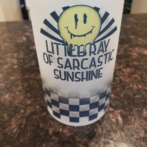 Little Ray of Sarcastic Sunshine Frosted Glass Cup - Picture 1 of 3